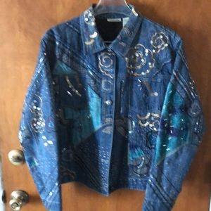 Denim jacket with sequins